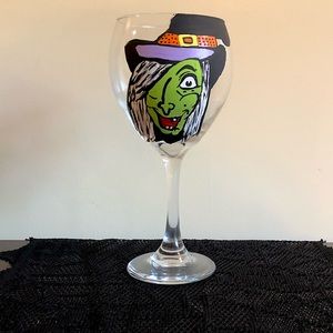 HAND CRAFTED Witch Wine Glass
